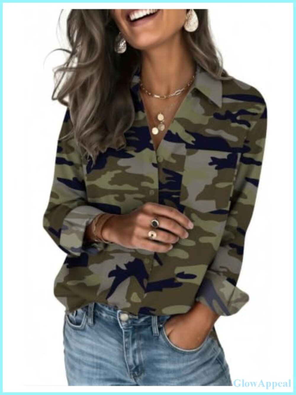 Long Sleeve Button Down Shirt - Silky Soft 4-Way Stretch Blouse